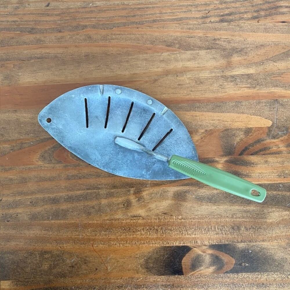 Vintage Pot Strainer with Green Handle